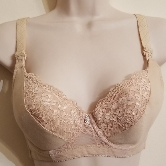 Made in China women's nude lace trimmed front bra - Picture 5 of 16